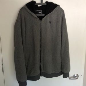 Hurley Fleece/Sherpa Lined Zip-Up Hoodie